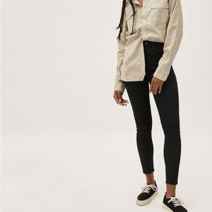 Everlane Authentic Stretch High Rise Skinny Jeans Denim Black 28